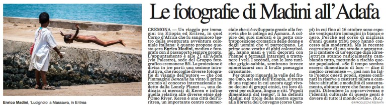 La Provincia - Articolo del 2 ottobre 2015