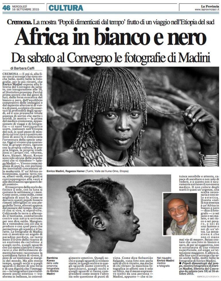 La Provincia - Articolo del 16 settembre 2015