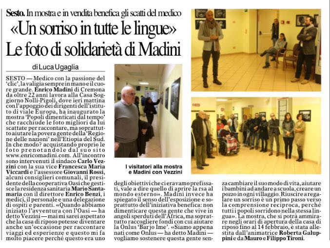 La Provincia - Articolo del 9 dicembre 2015