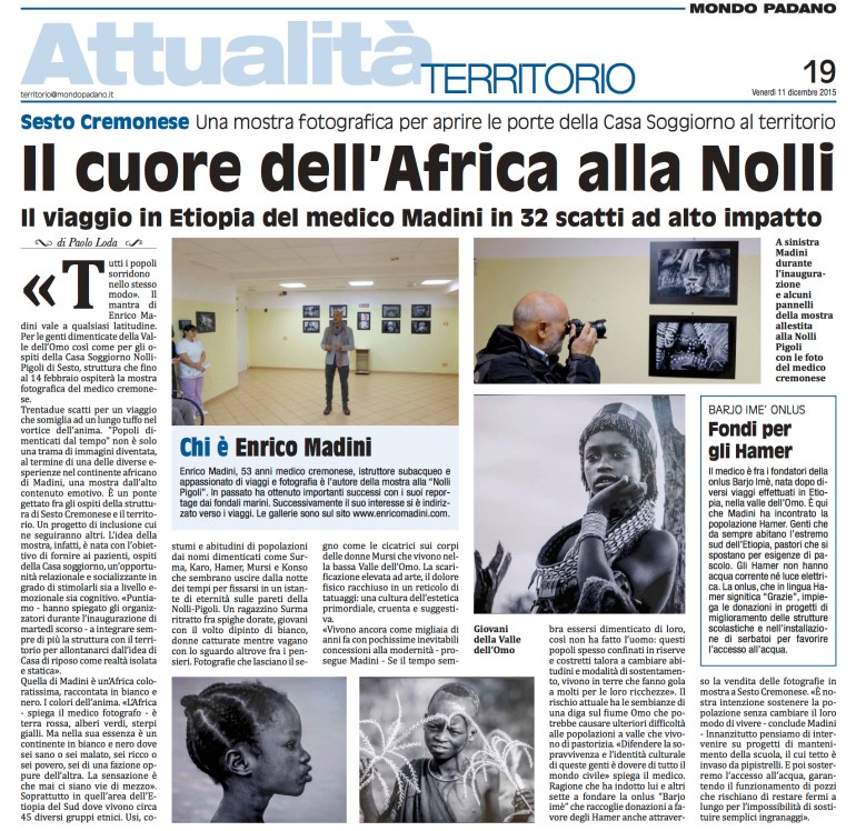 Mondo Padano - Articolo dell' 11 dicembre 2015